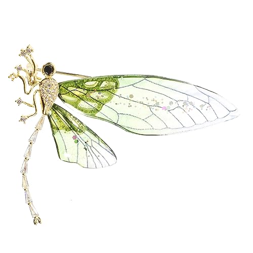 CALLARON Gold Libellen Brosche mit Transparenten Acrylflügeln Leichter Kleiner Anstecker für Kleidung Rucksäcke und Besondere Anlässe Stilvolles für Frauen und Freunde von CALLARON