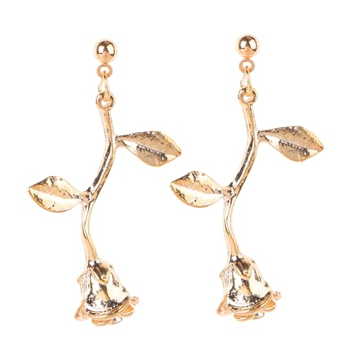 CALLARON Gold Ohrringe mit Rosendesign Anhänger Ohrringe für Partys und Alltag Perfektes für Freundinnen und von Modischem Schmuck von CALLARON