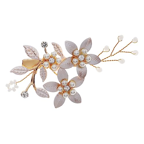 CALLARON Goldene Haarspange Mit Strasssteinen Blumen-clip Für Hochzeit Brautschmuck Kopfschmuck Für Frauen Braut-strass-kopfschmuck Hochzeits-kopfschmuck von CALLARON