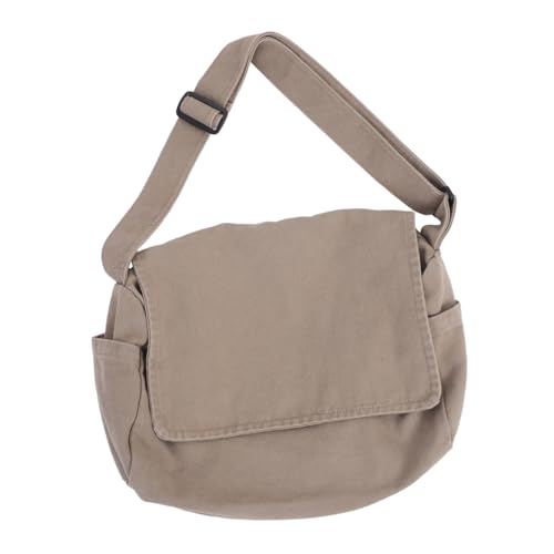 CALLARON Große Canvas Schultertasche mit Mehreren Fächern Vintage Japanischer Stil Langlebig Unisex Umhängetasche für Studenten und Alltag von CALLARON