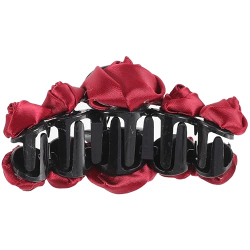 CALLARON Große Haarklammer Design Haarclip für Dickes Langes Haar Süßer Roter Rosenblüten Haarschmuck Damen Rutschfeste Haarkralle für Eleganten Brautschmuck und Alltagsfrisuren von CALLARON