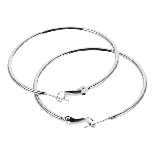 CALLARON Große Silberne Creolen Damen Leichtgewichtige Runde Ohrringe Hypoallergen Modisches Statement Schmuck für Party Hochzeit von CALLARON