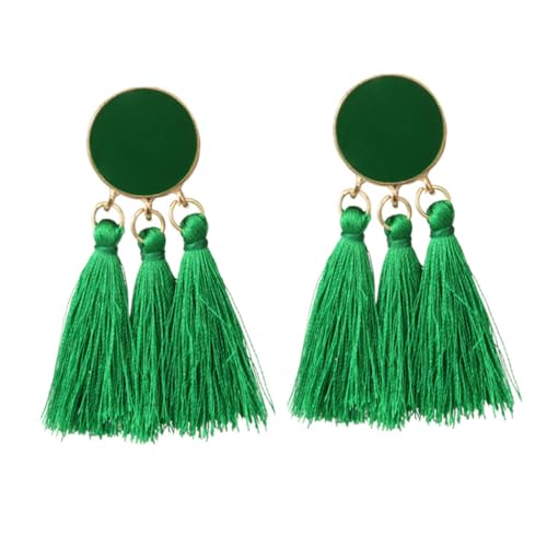CALLARON Grüne Geometrische Boho Ohrringe Damen Baumelnde Leichte Tassel Ohrhänger Modischer Ethno Schmuck von CALLARON