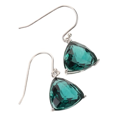 CALLARON Grüne Kristallohrhänger Mit Geometrischem Dreieck Minimalistischer Modeschmuck Für Damen Baumelnde Tropfenohrringe Für Alltag Und Party von CALLARON