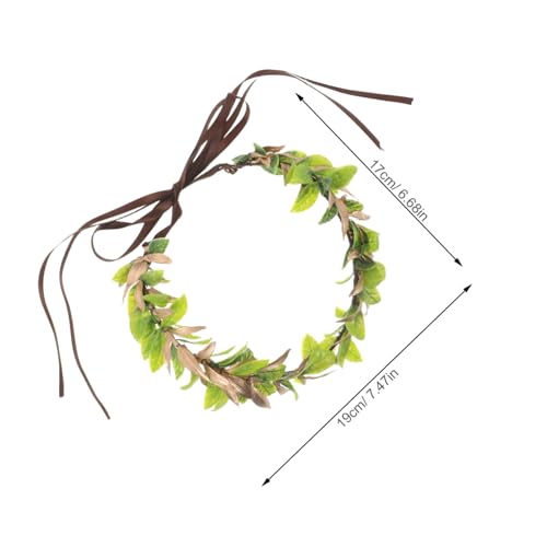 CALLARON Grüne Stirnband Mit Blumen-detail Waldelfenkrone Kranzkopfschmuck Für Cosplay Kostüm Und Fotoshootings Unisex Elfenkopfschmuck Aus Blumenmaterial von CALLARON