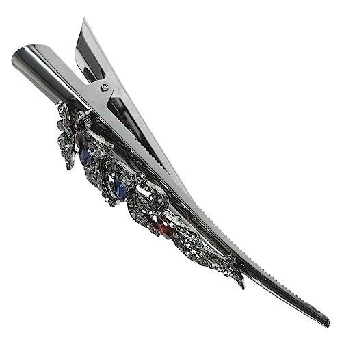 CALLARON Haarspange Aus Metall Mit Kristallen Alligator-clips Für Damen Dekorative Haarklammern Funkelnde Haarspangen Für Party Große Alligator-haarspangen von CALLARON