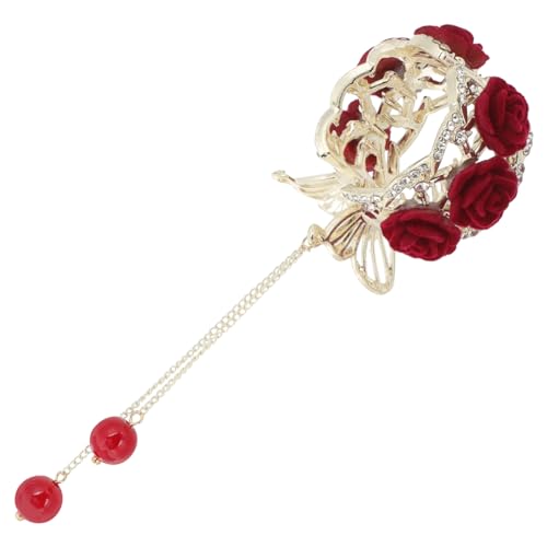CALLARON Haarklammer Mit Strass Rosenquaste Für Dickes Und Langes Haar Extra Große Haarklammer Pferdeschwanzhalter Clip Modischer Haarschmuck Für Frauen Für Partys Und Hochzeiten von CALLARON