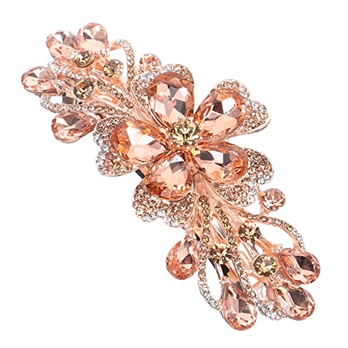 CALLARON Haarklammern Für Damen Haarspangen Große Haarnadel Mit Federndem Mechanismus Haaraccessoire Für Besondere Anlässe Und Champagnerfarbe von CALLARON