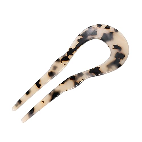CALLARON Haarnadel Haarschmuck U-förmige Haarspange U-förmige Haarstäbchen U-förmige Haargabel Hochsteckfrisur Chignon-nadel Haare Für Frauen Leopard Acetatfolie von CALLARON