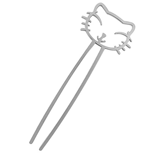 CALLARON Haarstäbe Katzenhaar-design Essstäbchen Für Frauen Und Mädchen Haarknotengabel Haarschmuck Für Dutt Leicht Und Robust Für Alltag Und Partys von CALLARON