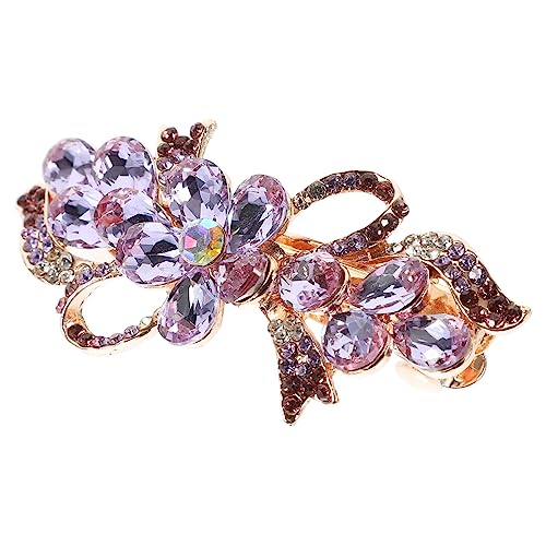 CALLARON Glitzernder Haarklammer Mit Strass Für Frauen Elastische Haarspange Für Dickes Haar Und Romantische Hochsteckfrisuren Haaraccessoire in Blumenform Für Festliche Anlässe von CALLARON
