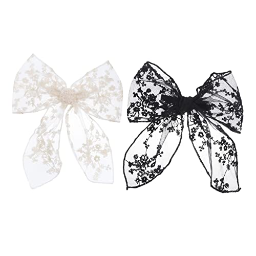 CALLARON 2stücke Vintage Schleifenclips Für Mädchen Haarschmuck Mit Spitze Große Haarschleifen Clips Für Haarstyling Metallclips Für Stabile Haargebung Accessoires Für Partys Und Alltag von CALLARON