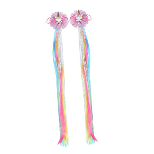 CALLARON 2stücke Haarspangen Mit Farbverlauf Und Quastendesign Mesh-haarnadeln Für Junge Mädchen Und Frauen Bunte Einhorn-form Accessoires Für Verschiedene Anlässe von CALLARON