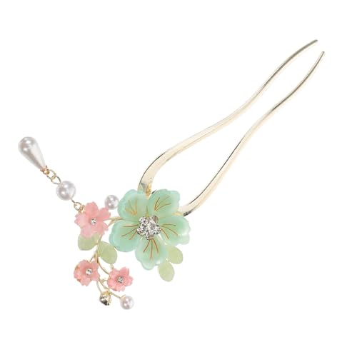 CALLARON Haarstäbchen Mit Glasuren Blume Im Chinesischen Stil Für Frauen Haarschmuck Haar-accessoire Retro Handwerk Für Hochzeit Cosplay Party Tanzen von CALLARON