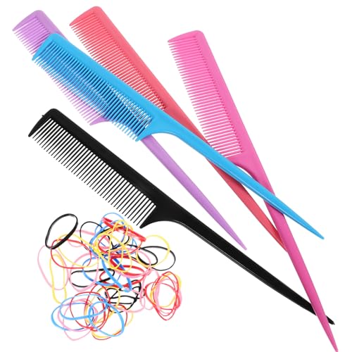 CALLARON Haarstyling Satz mit Gummibändern und Stielkamm Professionelle Friseurwerkzeuge für Damen und Herren Antistatischer Entwirrungskamm für für Salon und Zuhause von CALLARON