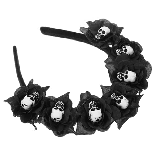 CALLARON Halloween Haarreif Schwarz mit und Blumen Wiederverwendbares Halloween Kostüm Accessoire für Partys Performances Fotoshootings Bequem und Robust von CALLARON