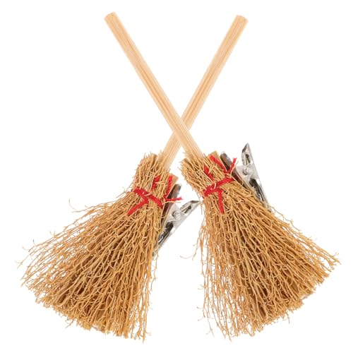 CALLARON 2stücke Teiliges Halloween Haarspangen Mit Mini-besen-design Stylische Haarklammern Für Damen Für Kostümpartys Und Halloween-dekorationen von CALLARON