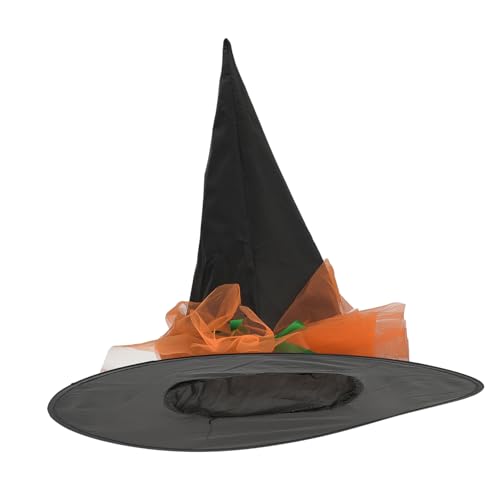 CALLARON Halloween-Hexenhut Hexenhut Hexenkopfschmuck Halloween-Foto-Requisiten schwarze Kappen frauen hexenhut Hüte Zaubererhut Hexenzubehör bilden Hexen Hut Kleidung Kind Stoff von CALLARON