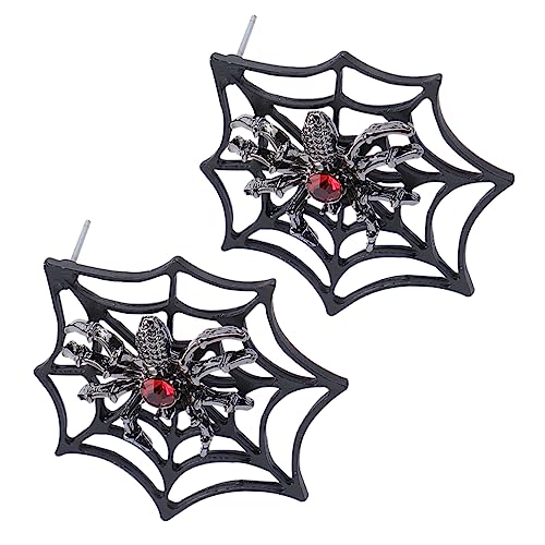 CALLARON Halloween Ohrstecker Spider Web Design Langlebiger Ohrschmuck für Damen Kreatives Spinnennetz für Halloween Party und Festliche Outfits Schwarze Studs von CALLARON