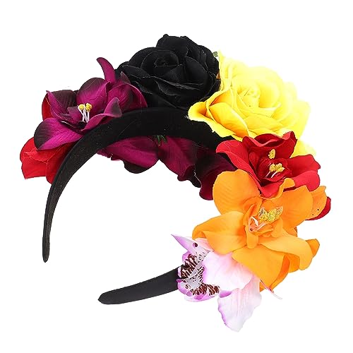 CALLARON Halloween Rosenhaarreif mit Blumendesign Simulation Kopfschmuck für Damen für Partys und Festliche Anlässe von CALLARON