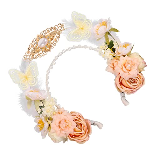 CALLARON Blumenkrone Haarschmuck Für Hochzeiten Cosplay Tanz Und Fotografie Elegante Leichte Haarnadel Mit Retro Stil Und Floralen Verzierungen Für Besondere Anlässe von CALLARON