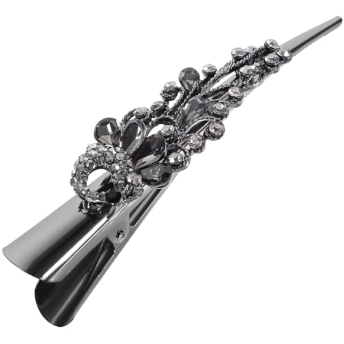 CALLARON Halshorn -clip -haarclip Mädchen Haarklammer In Rechnung Gestellt Haarspangen Frauen Bobby Hochzeit Edelsteine Haare Für Brötchen Geformt Strasssteine Grey von CALLARON