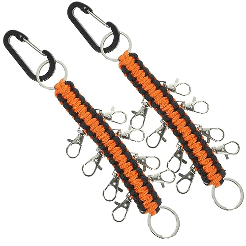 CALLARON Schlüsselanhänger Für Erwachsene Lanyard-schlüsselring Geflochtener Schlüsselhalter Aus Metall Für Camping Und Wandern von CALLARON