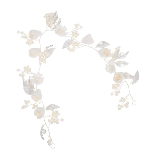 CALLARON Handgefertigtes Braut-haarband mit Perlen und Keramiklegierung Flexibles Elegantes Stirnband für Hochzeit und Festliche Frisuren Komfortabler Brautschmuck für Stilvolle Bräute von CALLARON