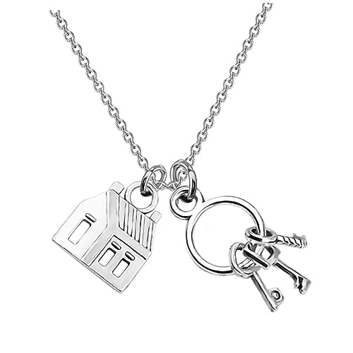 CALLARON Haus und Schlüssel Anhänger Halskette aus Legierung Sweater Chain zur Einweihung Passende Schmuckidee für Neue Wohnung und Immobilienmakler Unisex Accessoire von CALLARON