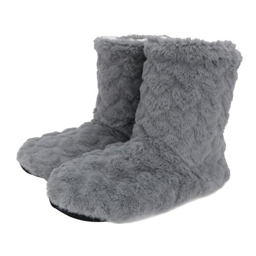 CALLARON Herbst Winter Tanzstiefel Geschnitten Rutschfest Gefüttert Warme Indoor Bodenstiefel Damen Dunkelgrau von CALLARON