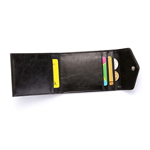 CALLARON Herren Business Style Schlankes Portemonnaie Einzigartiges Einfaches Kleines Portemonnaie Mit Schnalle Designter Sockel in Schwarz Farbe Hergestellt Aus Puleder Mit von CALLARON