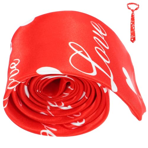 CALLARON Herz Krawatte Für Männer Und Frauen Roter Hintergrund Mit Herzdesign Für Valentinstag Und Festliche Anlässe Aus Langlebigem Stilvoll Und Einsetzbar von CALLARON