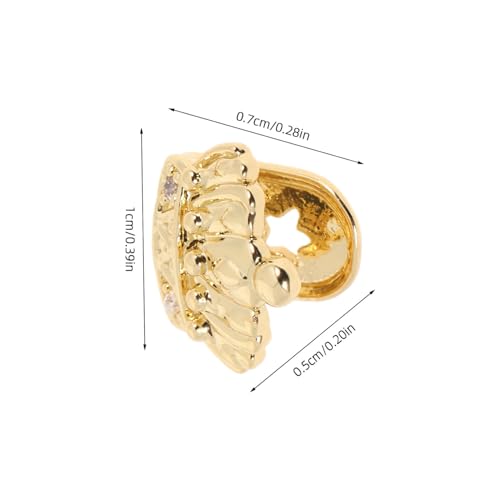 CALLARON Hip Hop Single Tooth Cap Gold Crown Grill mit Mikropavé Zirkonia Lippen Schmuck für Männer Frauen Halloween Party Rapper Zubehör Einfach Anzuwenden Individuelles Design von CALLARON