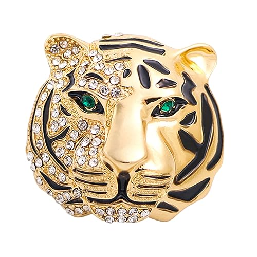 CALLARON Strass Brosche Tigerförmig Zinklegierungsbrosche Kleidungsaccessoire Fotorequisite Mit Strass-intarsien Für Anzug-brosche Und Modisches Kleidungszubehör von CALLARON