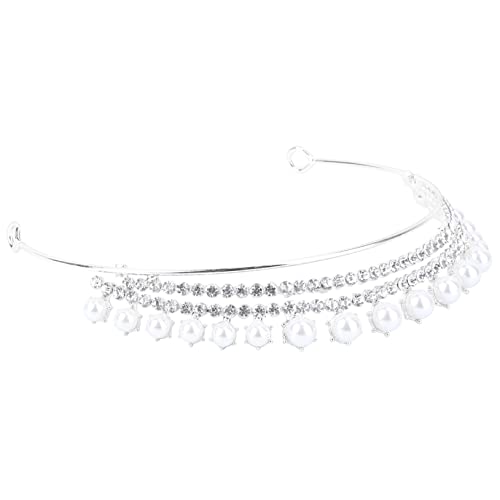CALLARON Hochzeit Tiara Mit Strass Und Perlen Elegantes Haarschmuck Headpiece Für Bräute Haaraccessoires Für Hochzeiten Partys Festivals Und Besondere Anlässe von CALLARON