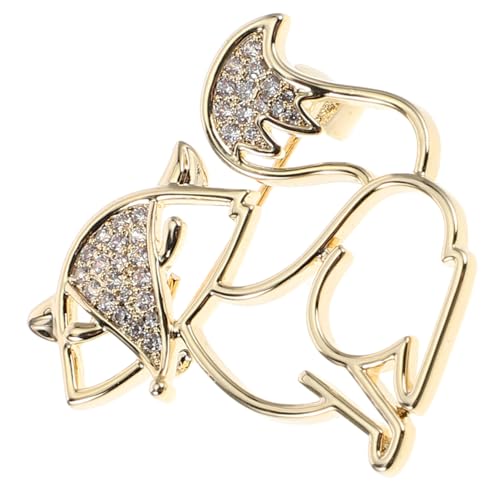 CALLARON Hollow Fox Lapel Pin mit Strasssteinen Kleine Niedliche Cartoon Brosche aus Kupfer Vielseitiges Schmuckaccessoire für Rucksäcke Hüte Jacken Schals und Pullover Modische von CALLARON
