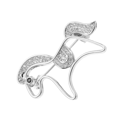 CALLARON Hollow-out Pferdebrosche aus Metall für Damen Vielseitiger Eleganter Ansteckpin und Schalclip in Silber Geeignet für Business Freizeit Anzugmantel und Strickjacke von CALLARON