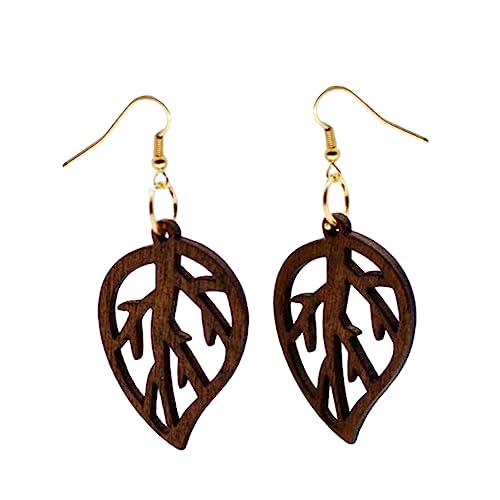 CALLARON Holz Ohrringe Damen Baumelnd Leicht Hohl Geformt Ohrhänger Schmuck Alltag Party Schule von CALLARON