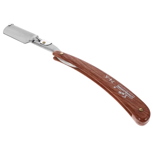 CALLARON Holzkornrasur Nahaufnahme Rasierer Rasierer Friseur Rasierer Rasiermesser Männer Manueller Rasierer Friseurladen Rasiermesser Mit Geradem Rasierer Barbier Handbuch Abs von CALLARON
