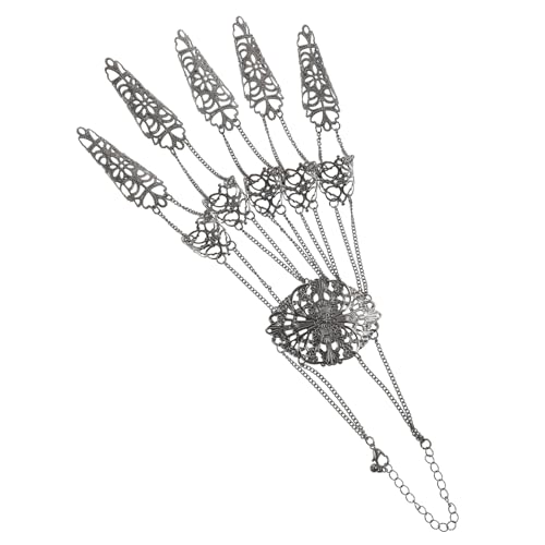 CALLARON Fingerkrallen Metall Handkette Mit Kette Armband Für Frauen Gothic Handschmuck Mit Fingernagelkralle Kostümzubehör Für Party Und Festival von CALLARON