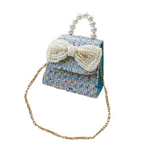 CALLARON Kleine Junge Mädchen Umhängetasche Perlentasche Mit Schleife Einfarbig Leicht Tragbare Schultertasche Für Mädchen von CALLARON