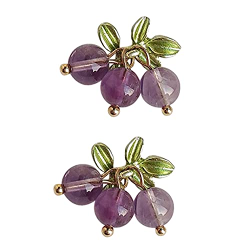 CALLARON Kleine Ohrstecker Trauben Design mit Kristallperlen Leichte Bequeme Frucht Ohrringe für Damen Modischer Schmuck für Hochzeit Party und Alltag von CALLARON