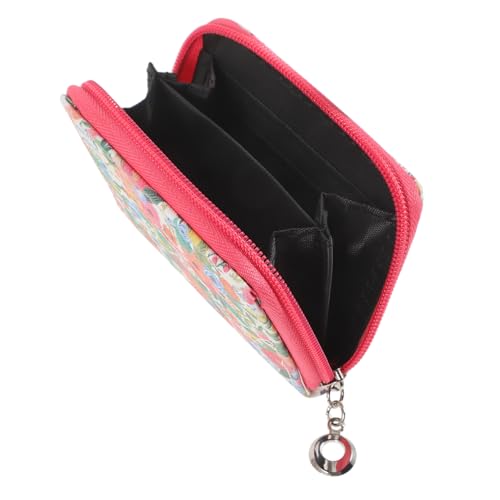 CALLARON Kleine Praktische Münzgeldbörse mit Blumenmuster PU Material Reißfest Kompakt für Karten Schlüssel Lippenstift für Studenten und Damen Handliche Purse für Alltag und Tasche von CALLARON