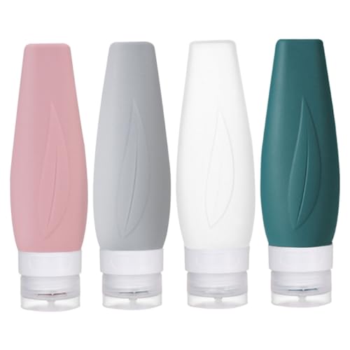 CALLARON Kleine Silikonflaschen Satz Tragbare Nachfüllbare Lotionflaschen für Damen Leere Kosmetikflaschen für Reisen Multifunktionale Quetschflaschen für Körperlotion Shampoo Duschgel von CALLARON