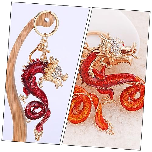 CALLARON Kleiner Drachen Schlüsselanhänger Strasssteinen Dekorativer Anhänger für Taschen Autoschlüssel und DIY Deko Langlebiges Chinesisches Tierkreiszeichen Design von CALLARON