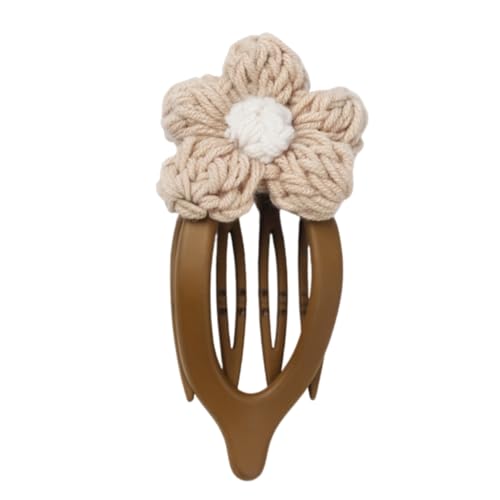 CALLARON Kleine Fascinator Für Damen Gestrickte Blumenspange Mit Entenschnabelclip Sanftes Strickgarn Für Weichen Haltungsstil Dekorative Haarspange Für Verschiedene Anlässe von CALLARON