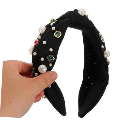 CALLARON Verschönertes Damen Stirnband Mit Trendigen Geknoteten Designs Verziert Mit Strasssteinen Und Kunstperlen Anti-rutsch-funktion Für Sicheren Halt Leicht Und Robust Für Komfort von CALLARON