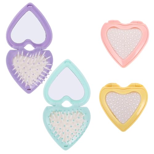 CALLARON 4stücke Faltbare Handspiegel-haarbürste Mit Massagefunktion Für Und Unterwegs Und Süßes Für Mädchen Und von CALLARON