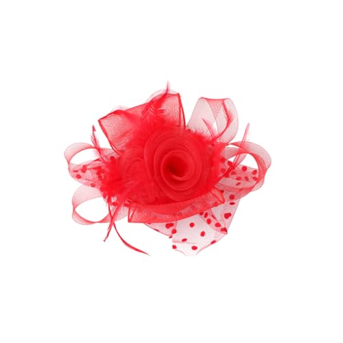 CALLARON Kopfschmuck Rot Rosen Haarband Haarschmuck Haarreifen Haarband Party-kopfschmuck Kreative Kopfbedeckung Damen-stirnband Schleier-kopftuch Haarschmuck von CALLARON