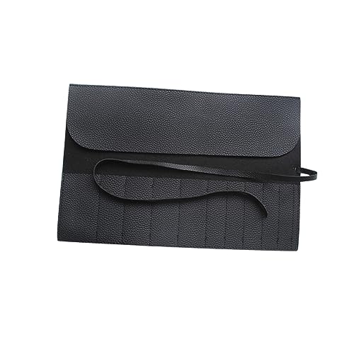 CALLARON Kosmetikpinseltasche Aus Kunstfasermaterial Tragbare Schwarze Kosmetiktasche Für Damen Reise-Makeup-pinselhalter Geräumig Und Leicht Für Bequemes Tragen von CALLARON